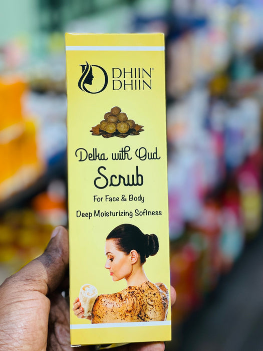 DHIN DHIN Delka With Oud Scrub For Face & Body (Deep Moisturizing Softiness) 250ml DHIIN DHIIN