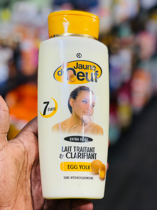 Jaune D'Oeuf Lait Eclaircissant Anti-Tache ,7 jour sans HYDROQUINONE 450ml Jaune D'Oeuf