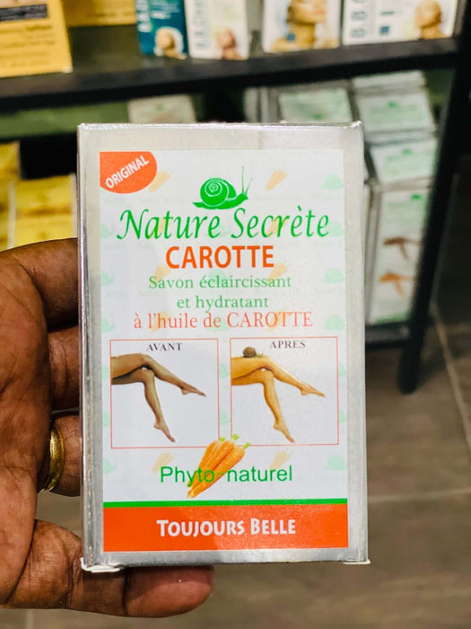 NATURE SECRETE Whitening and Exfoliating Gommant Face and Body carrot Soap Nature Secrete