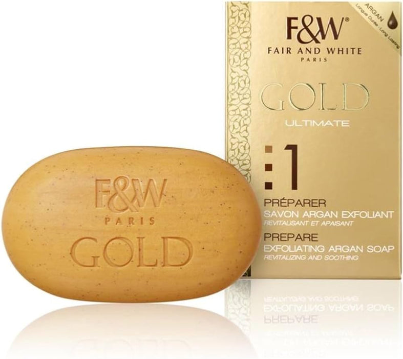 Fair and White Gold Ultimate Exfoliating Argan Soap, 200 g F&W