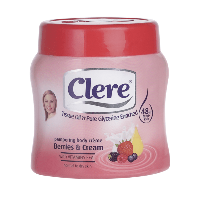 Clere Berries And Cream Moisturizing Body Cream 500 ml Clere